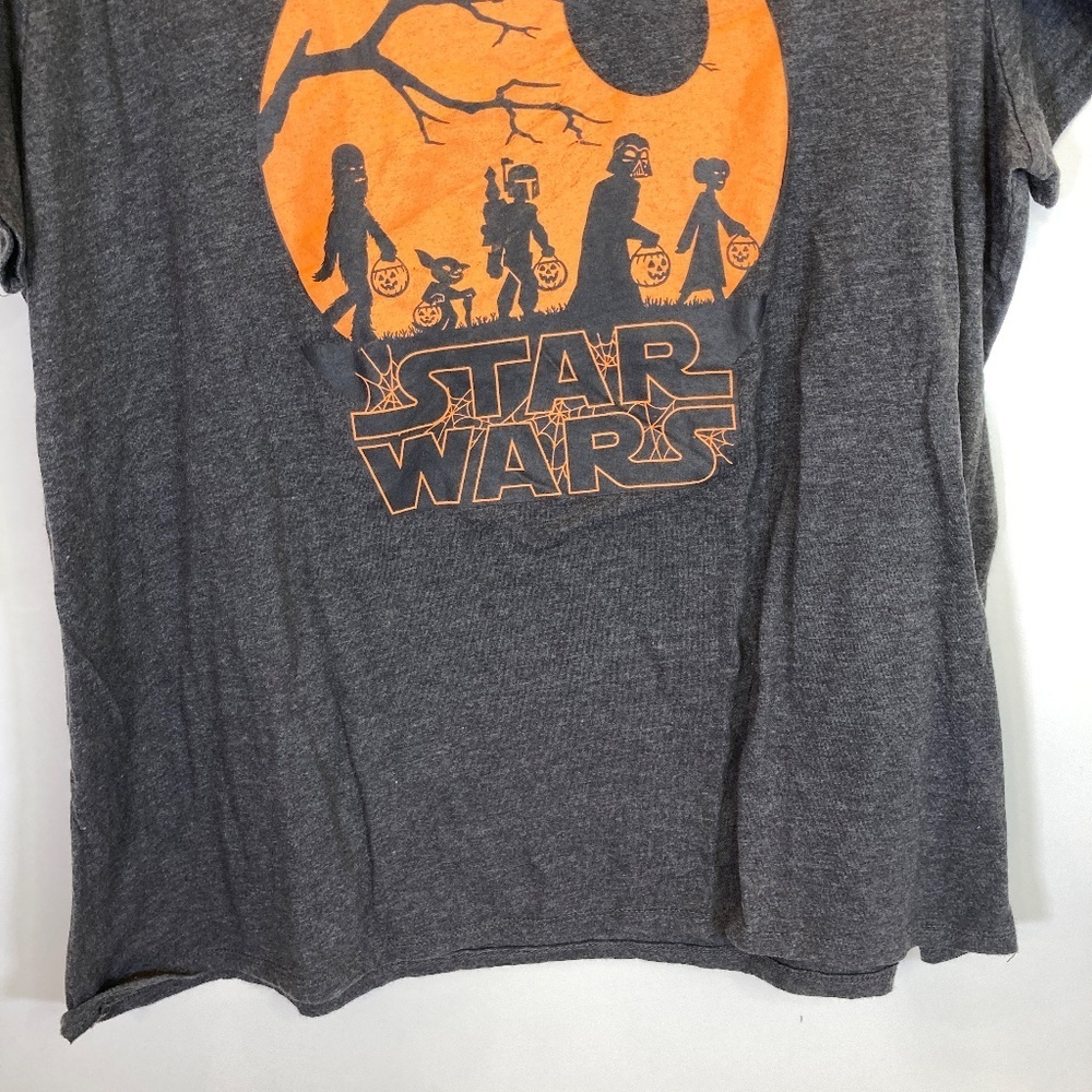 Star Wars Dark Gray Short Sleeve Shirt Sz XL Halloween Womens No Tags Good Shape - Picture 6 of 12